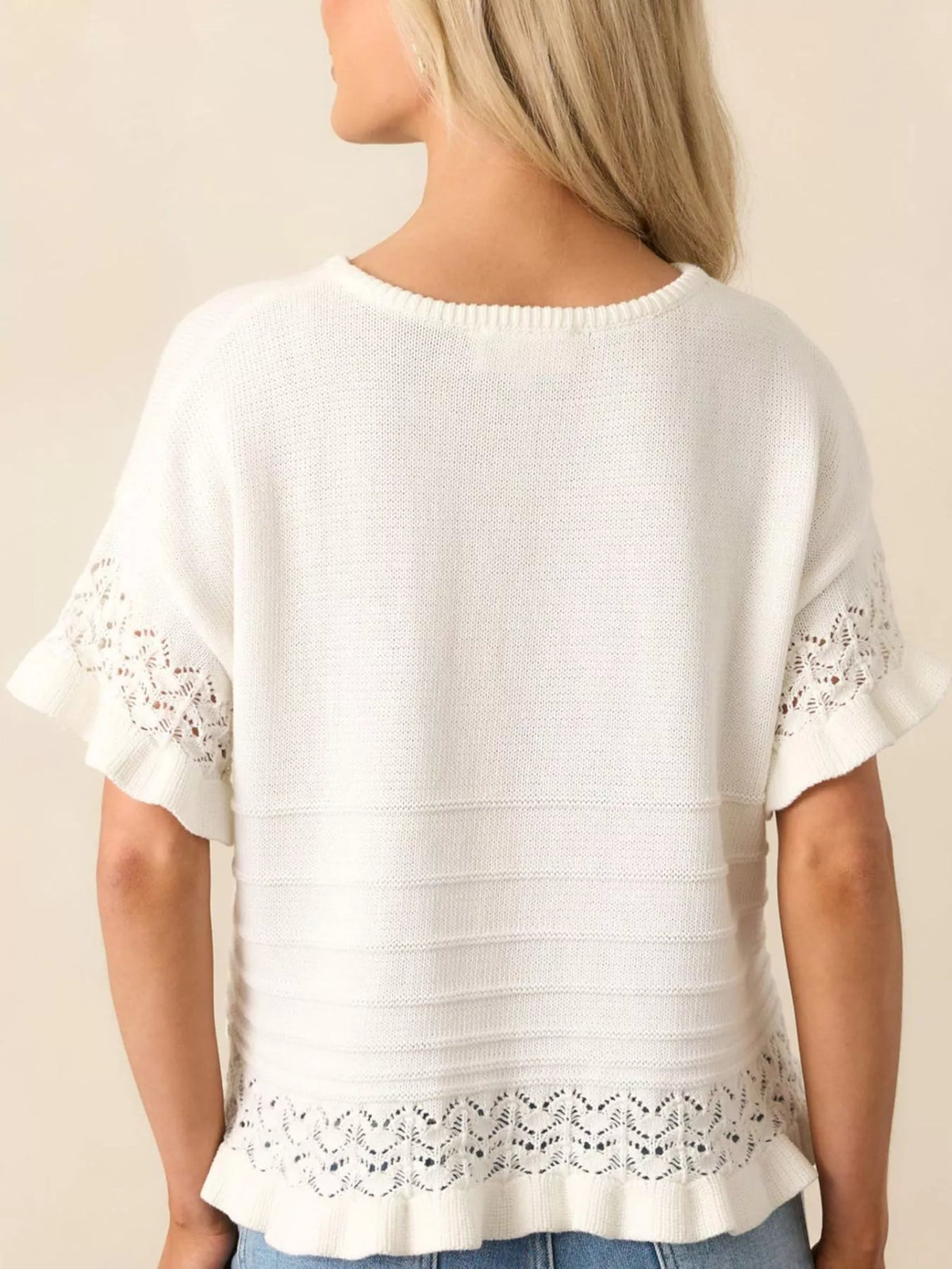 Black lace frill top – styling view