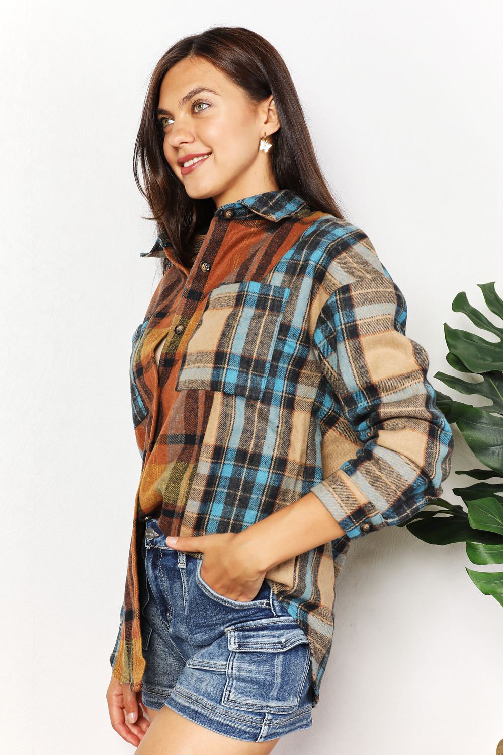 Plaid shirt jacket – styling view