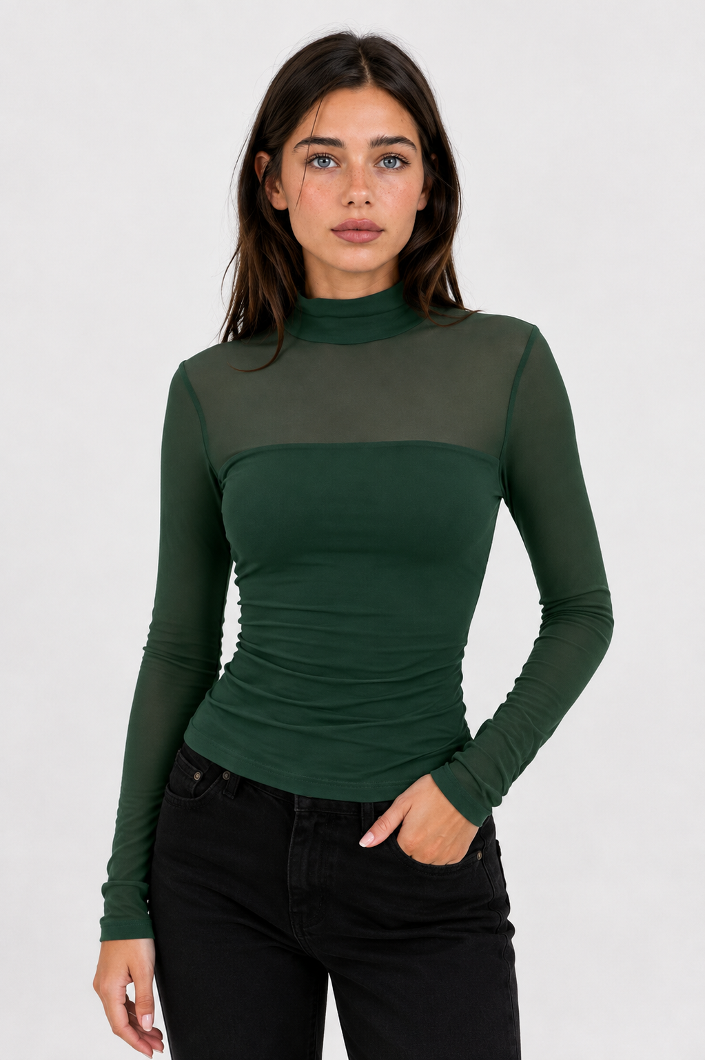 Mock Neck Long Sleeve Top