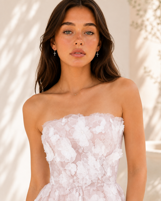 Floral Applique Midi Dress