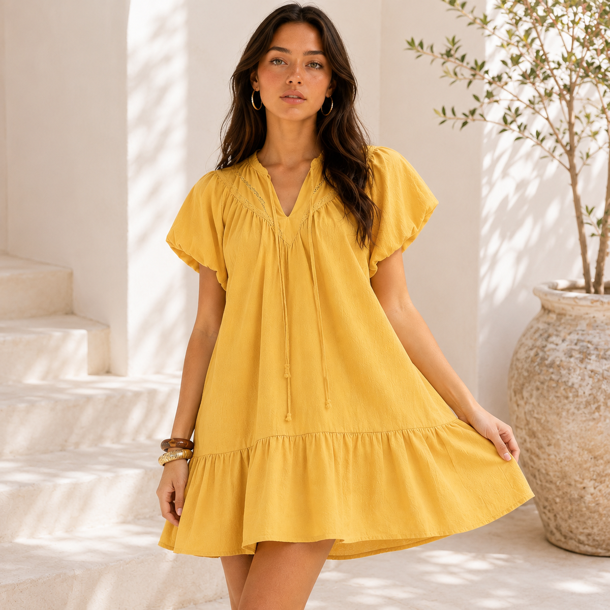 Honey Flutter Tassel Mini Dress