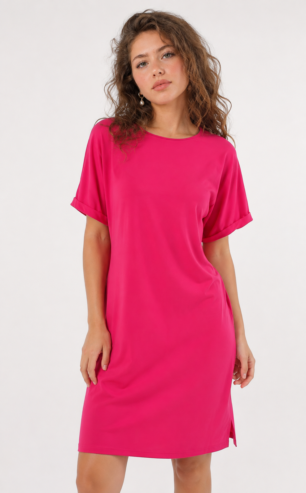 Side Pocket Double Folded Mini Dress