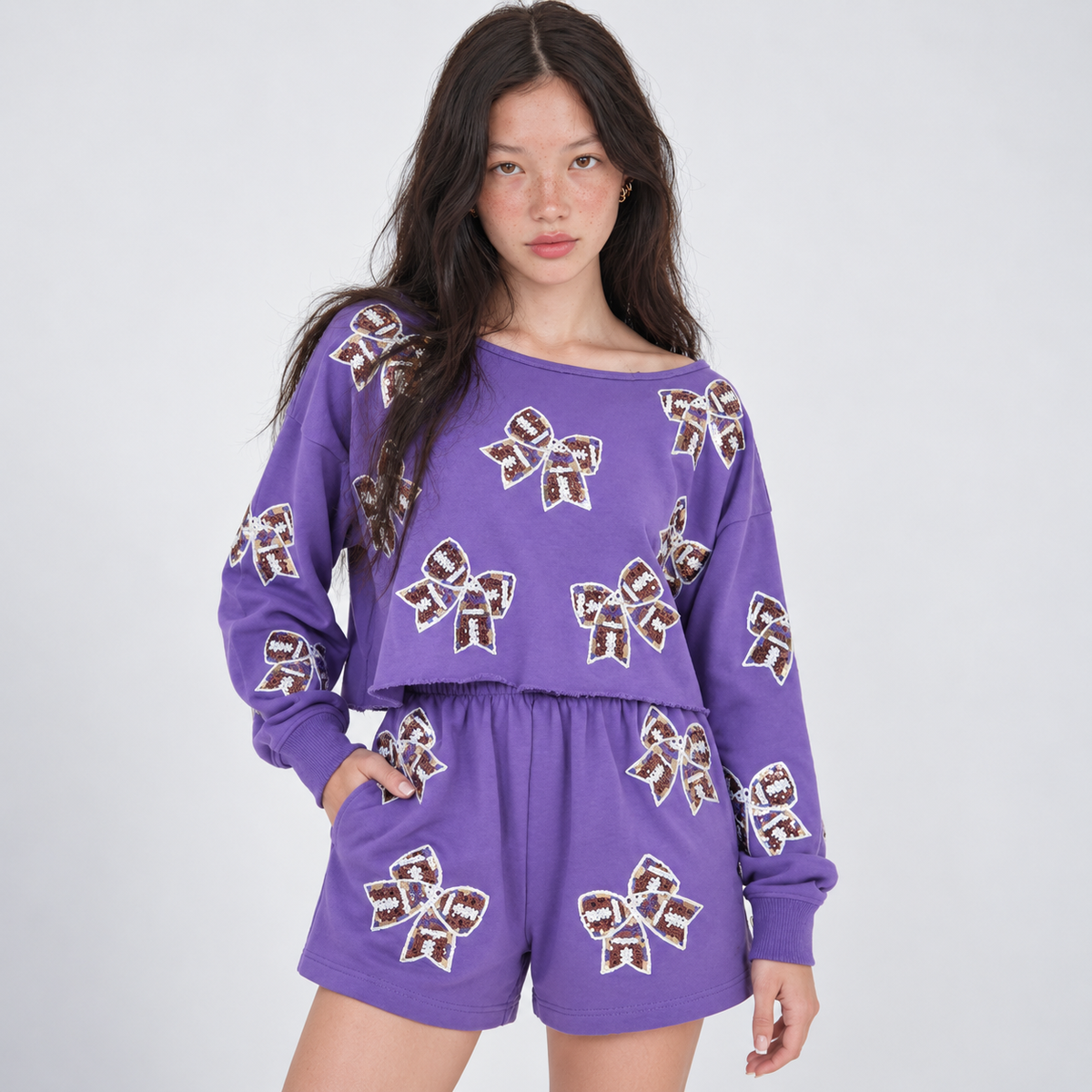 Sequin Shorts Two-Piece Set