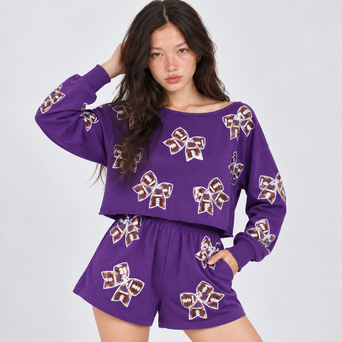 Sequin Shorts Two-Piece Set