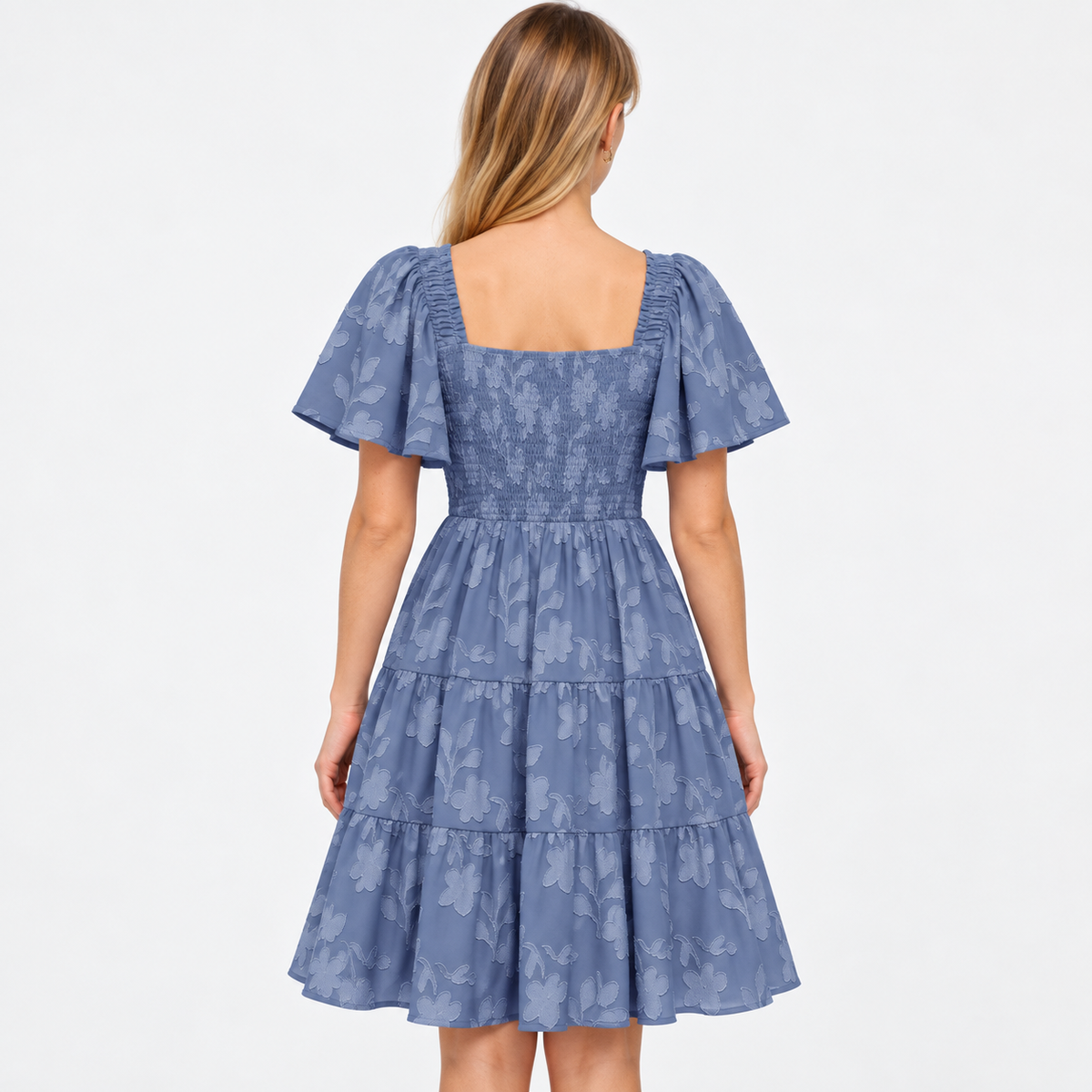 Smocked Tiered Mini Dress