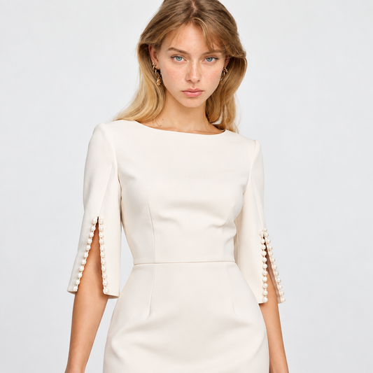 Beaded Slit Midi Dress