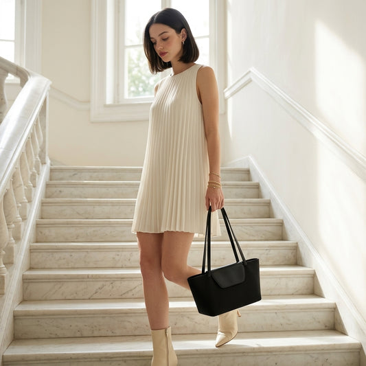 Minimalist Flap Suede Satchel