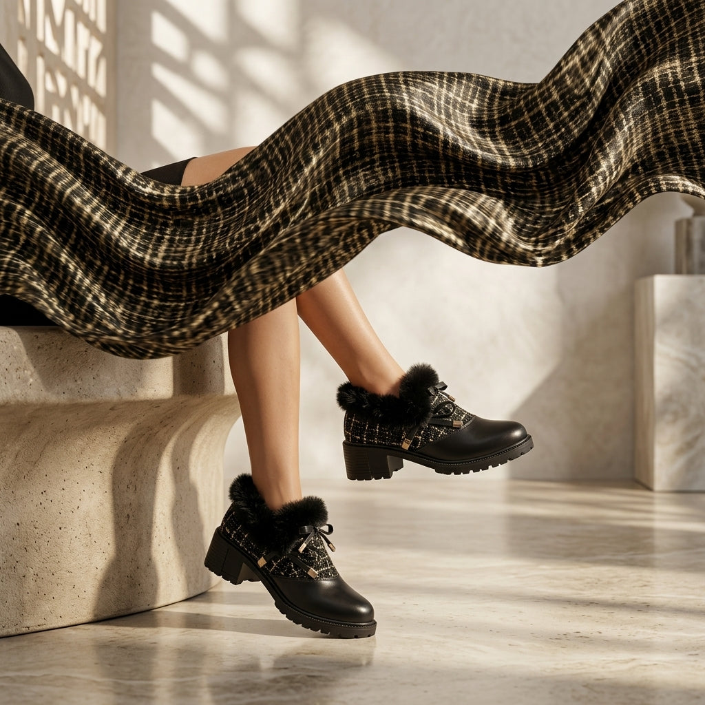 Round Toe Block Heel Boots