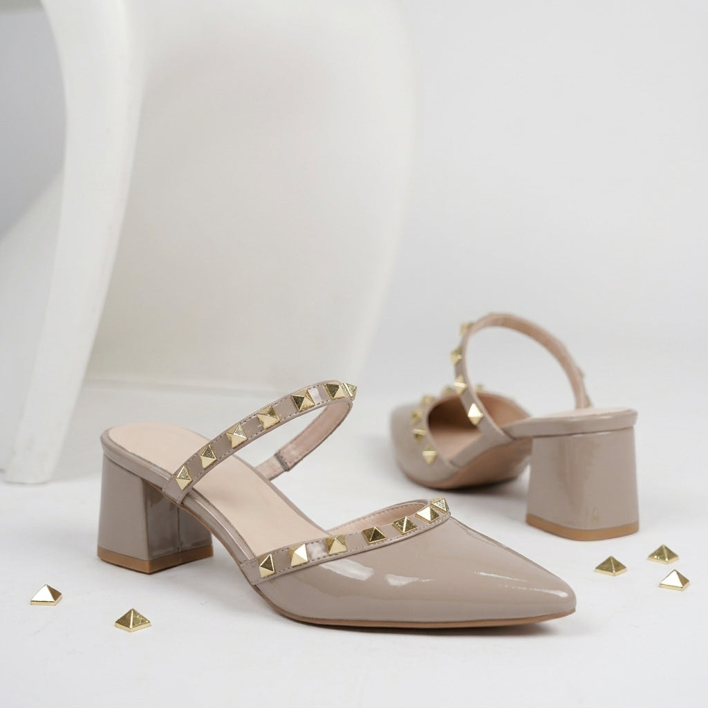 Point toe block heel sandals for women