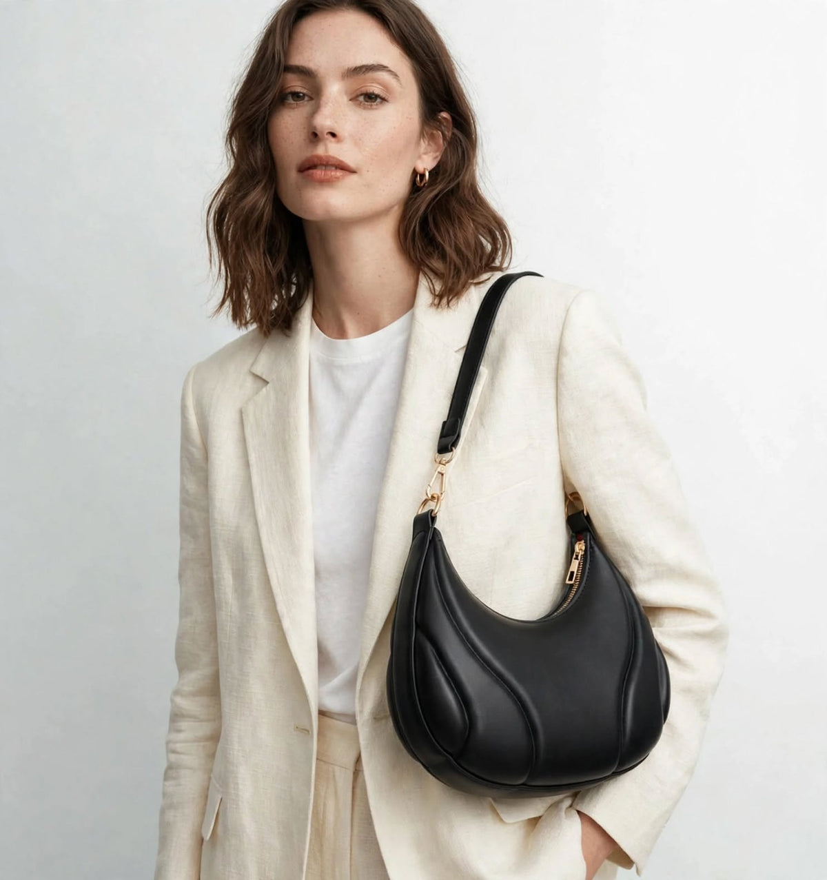 Solid Color Shoulder Bag