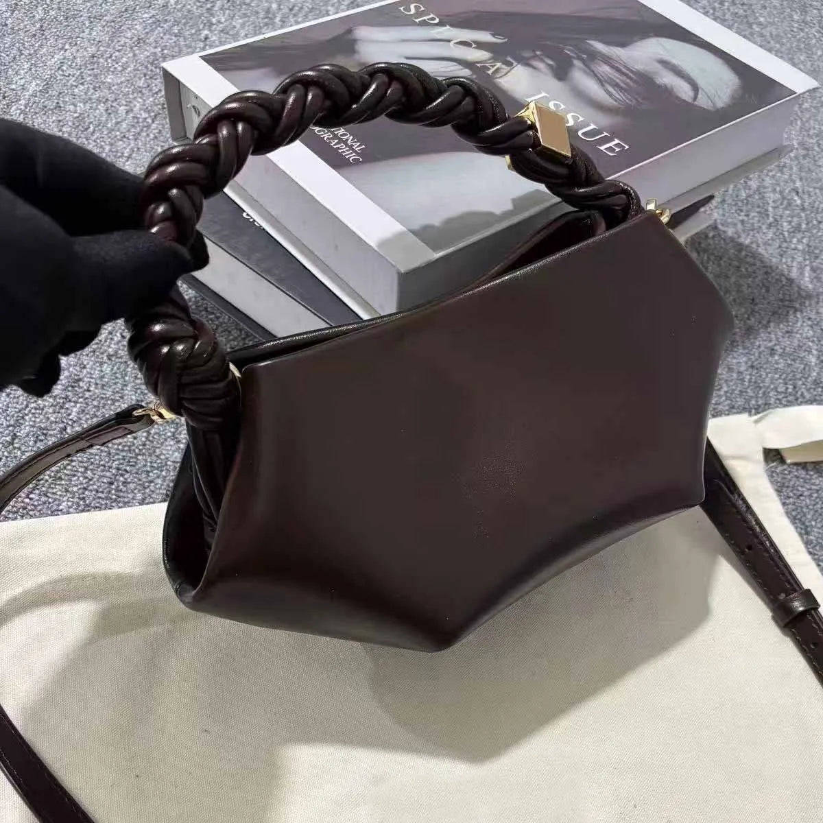 Luxe braided fashion handbag detail | ORLEVE