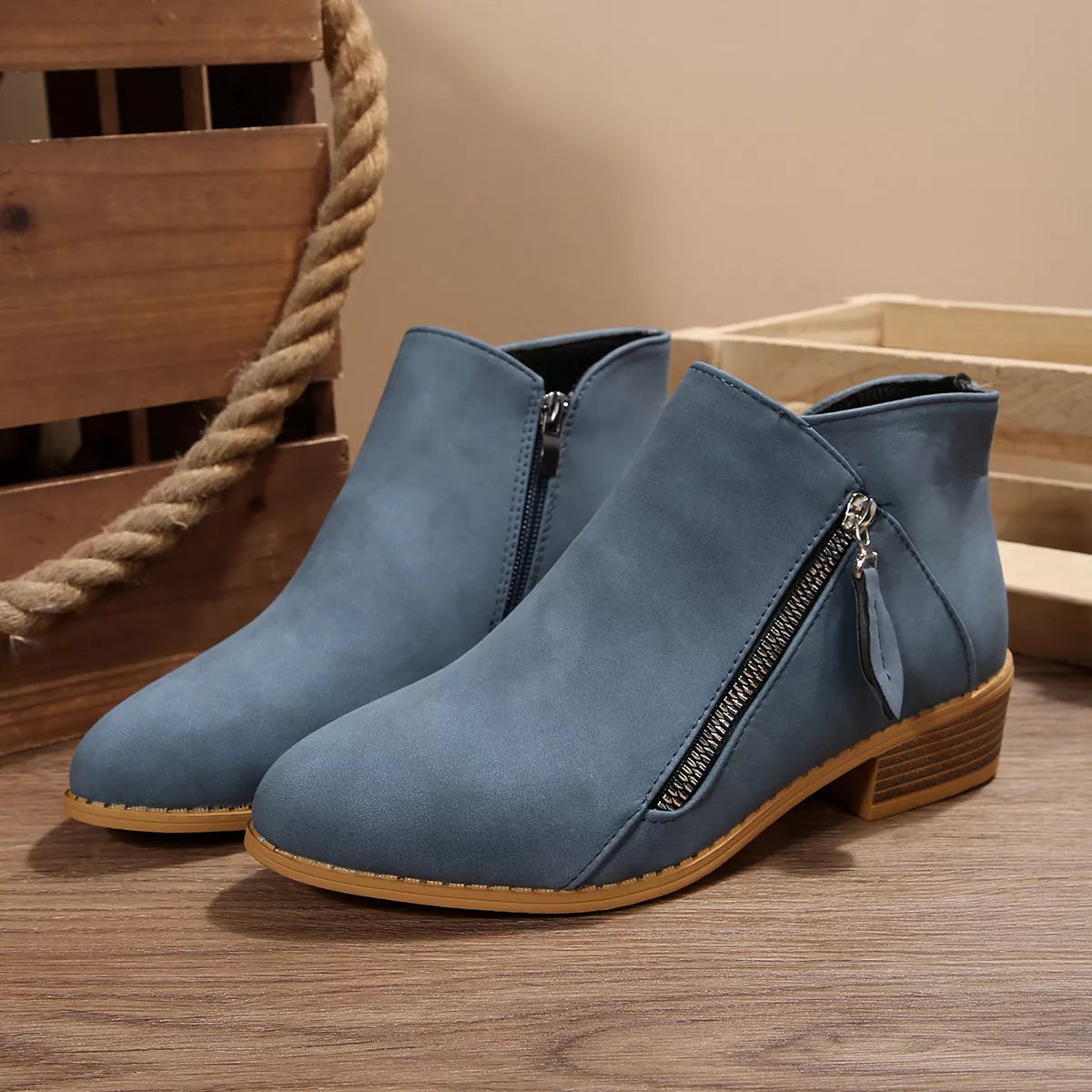 Orleve ankle boots with mid heel