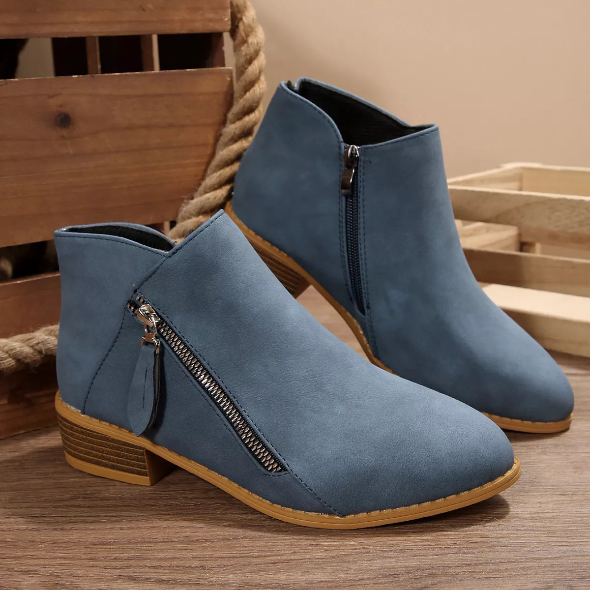 Orleve ankle boots with mid heel