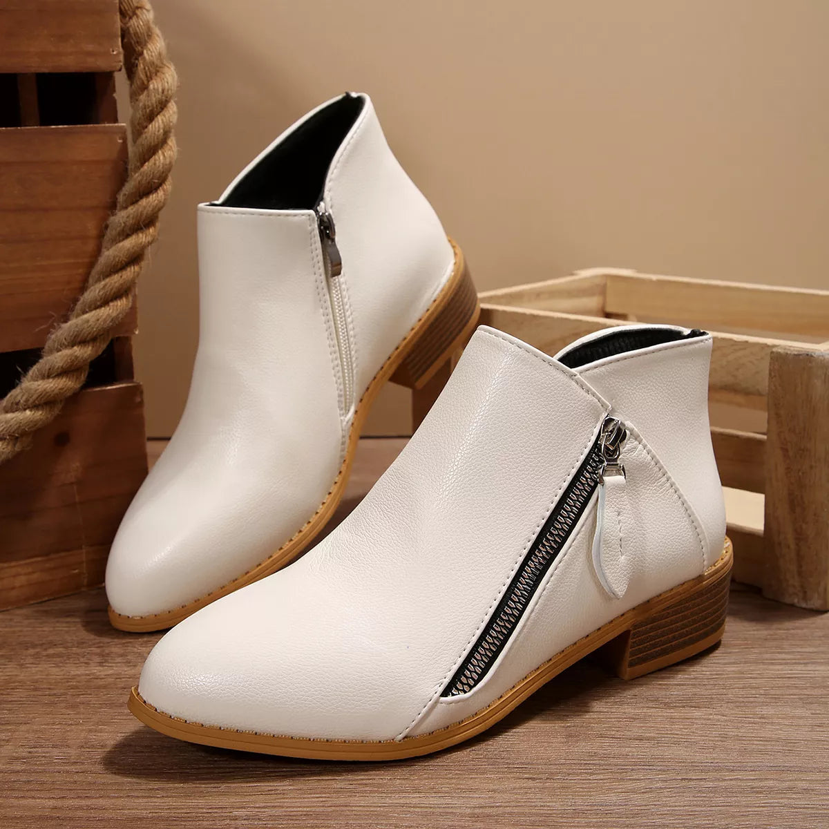 Orleve ankle boots with mid heel