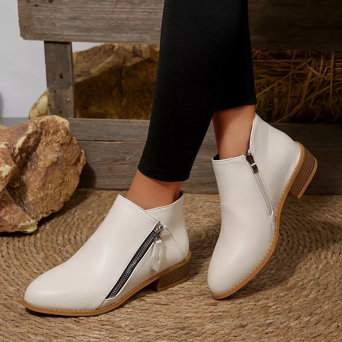 Orleve ankle boots with mid heel