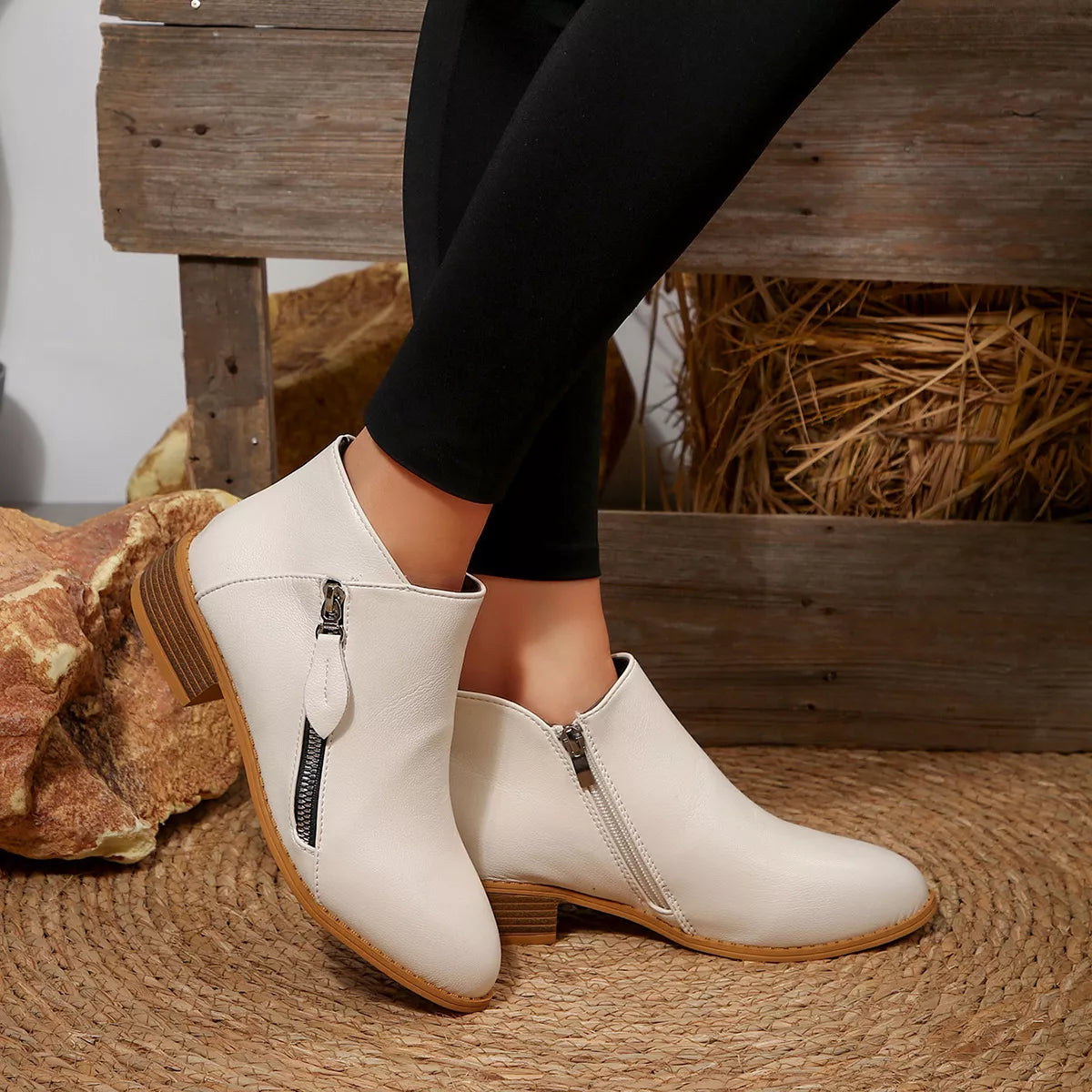Orleve ankle boots with mid heel
