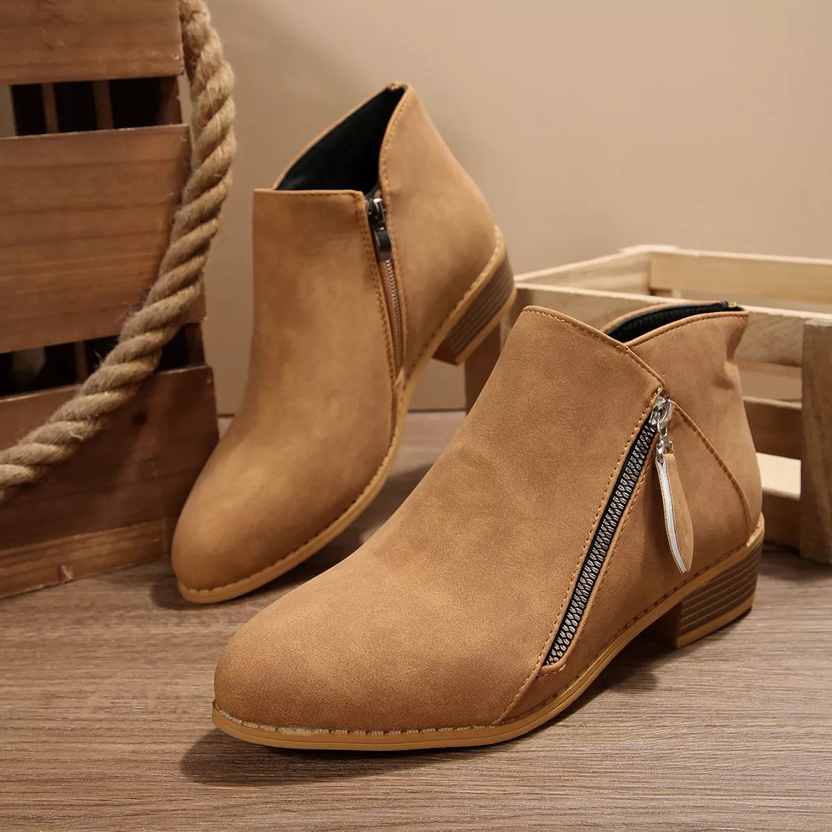 Orleve ankle boots with mid heel