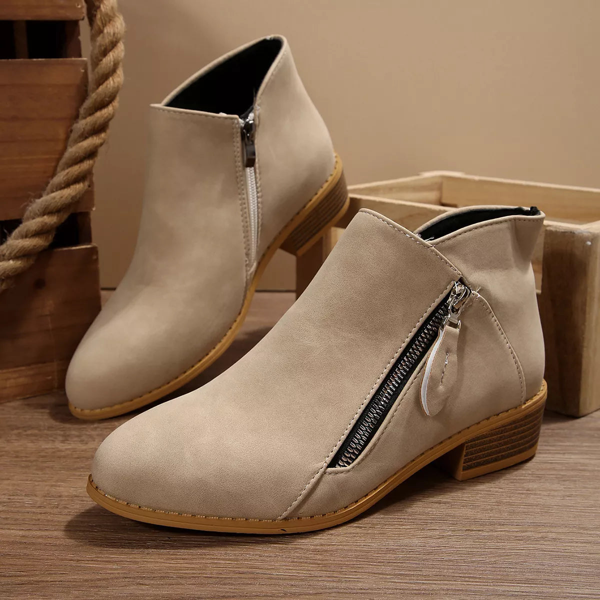 Orleve ankle boots with mid heel