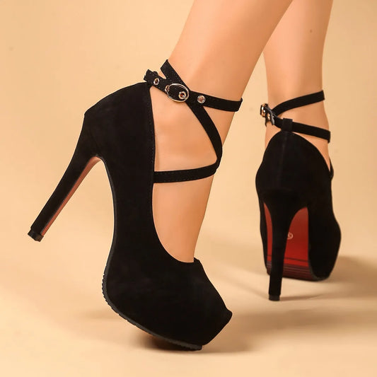 Orleve ankle pumps with high heel