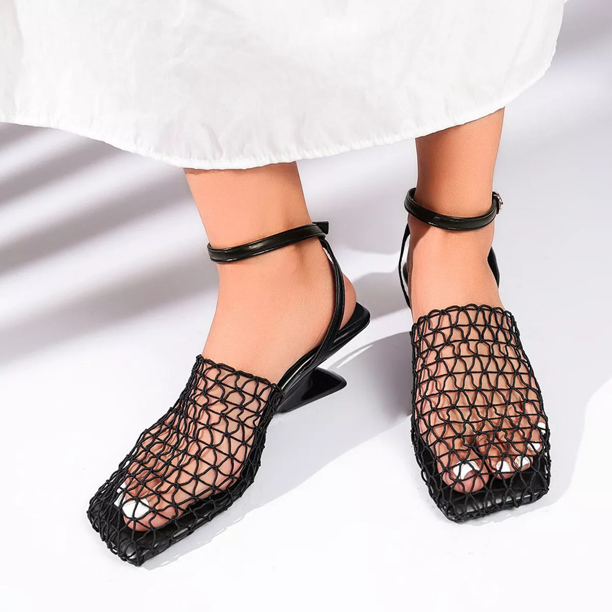 Orleve ankle strap heeled sandals