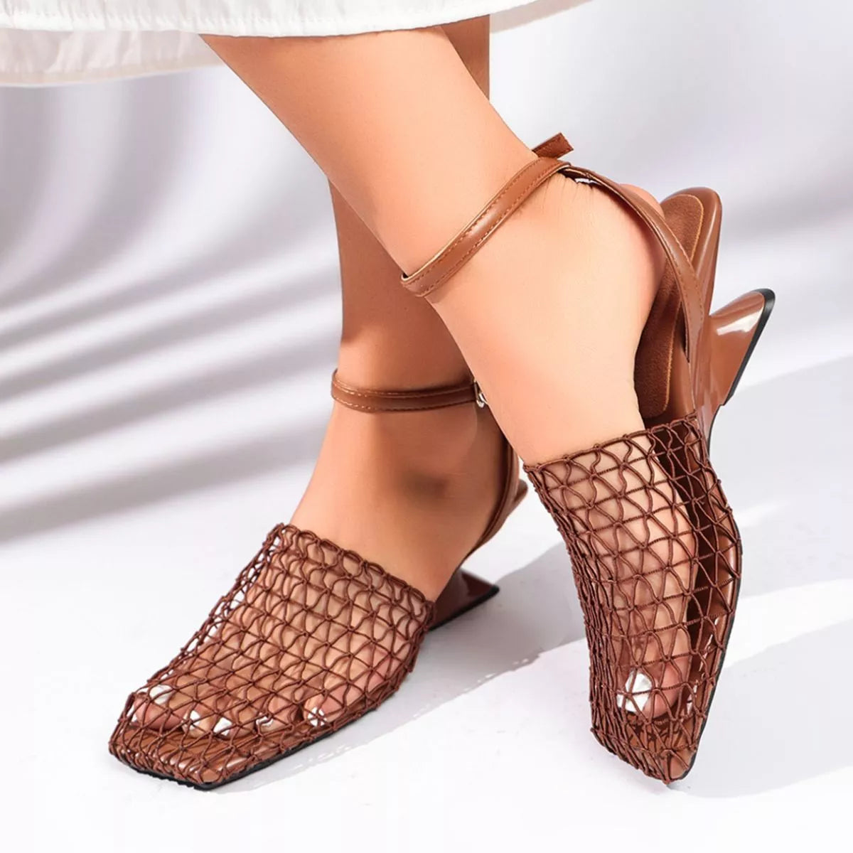 Orleve ankle strap heeled sandals