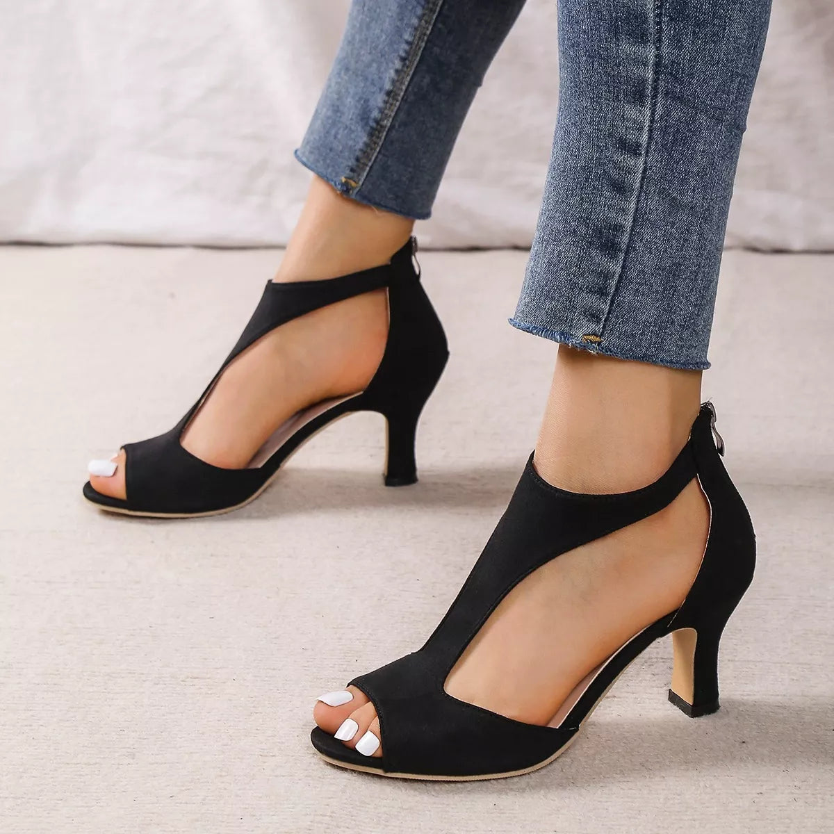 Orleve block heel sandals