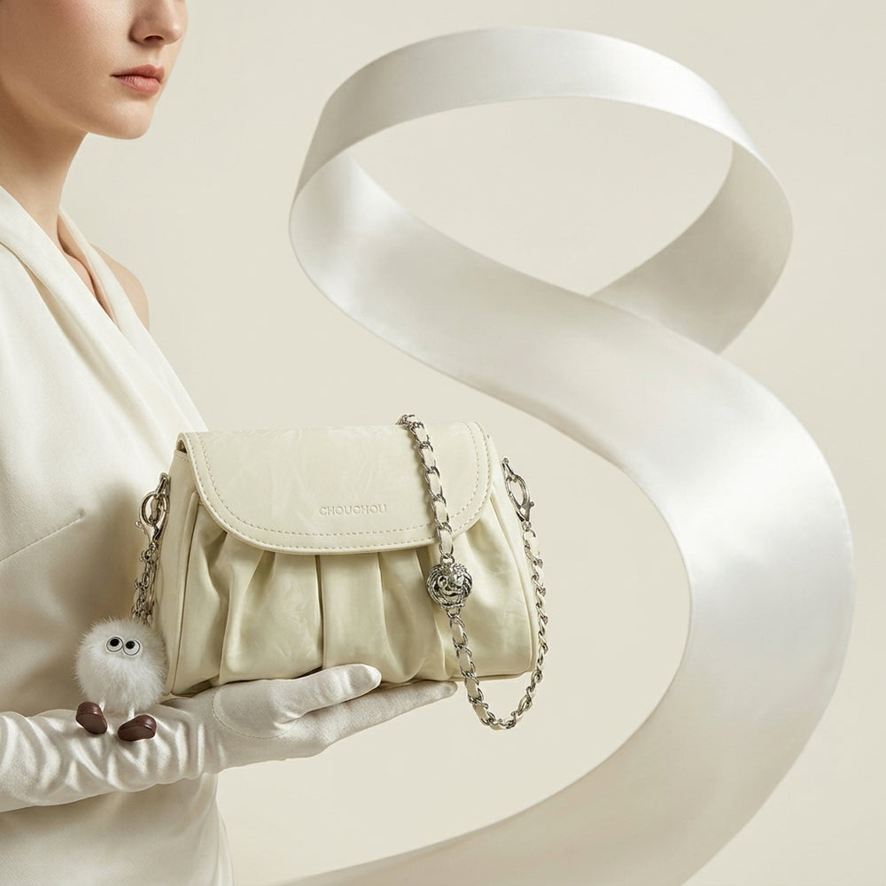 Ruched Chain Mini Shoulder Bag